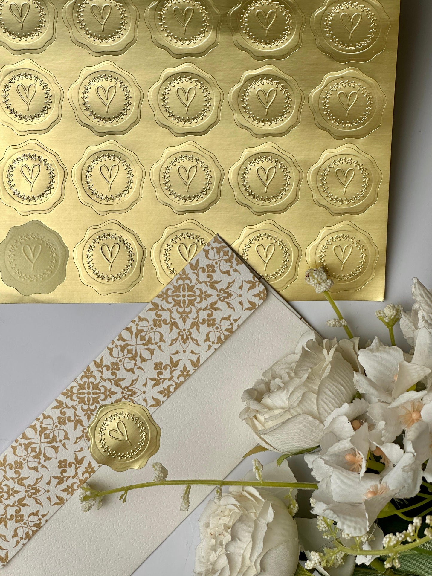 Golden Heart Stamp Sticker